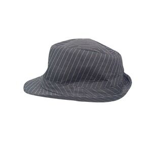 Mens Pinstripe Fedora Hat Fashionable Brimmed Cap Size 59